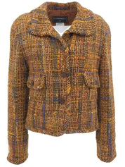 1998 Tweed CC Mark Button Jacket Brown/Multi