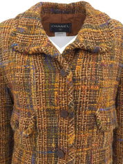 1998 Tweed CC Mark Button Jacket Brown/Multi