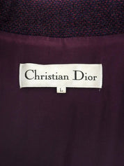 ウールエンブレムロゴ刺繍ジャケット パープル