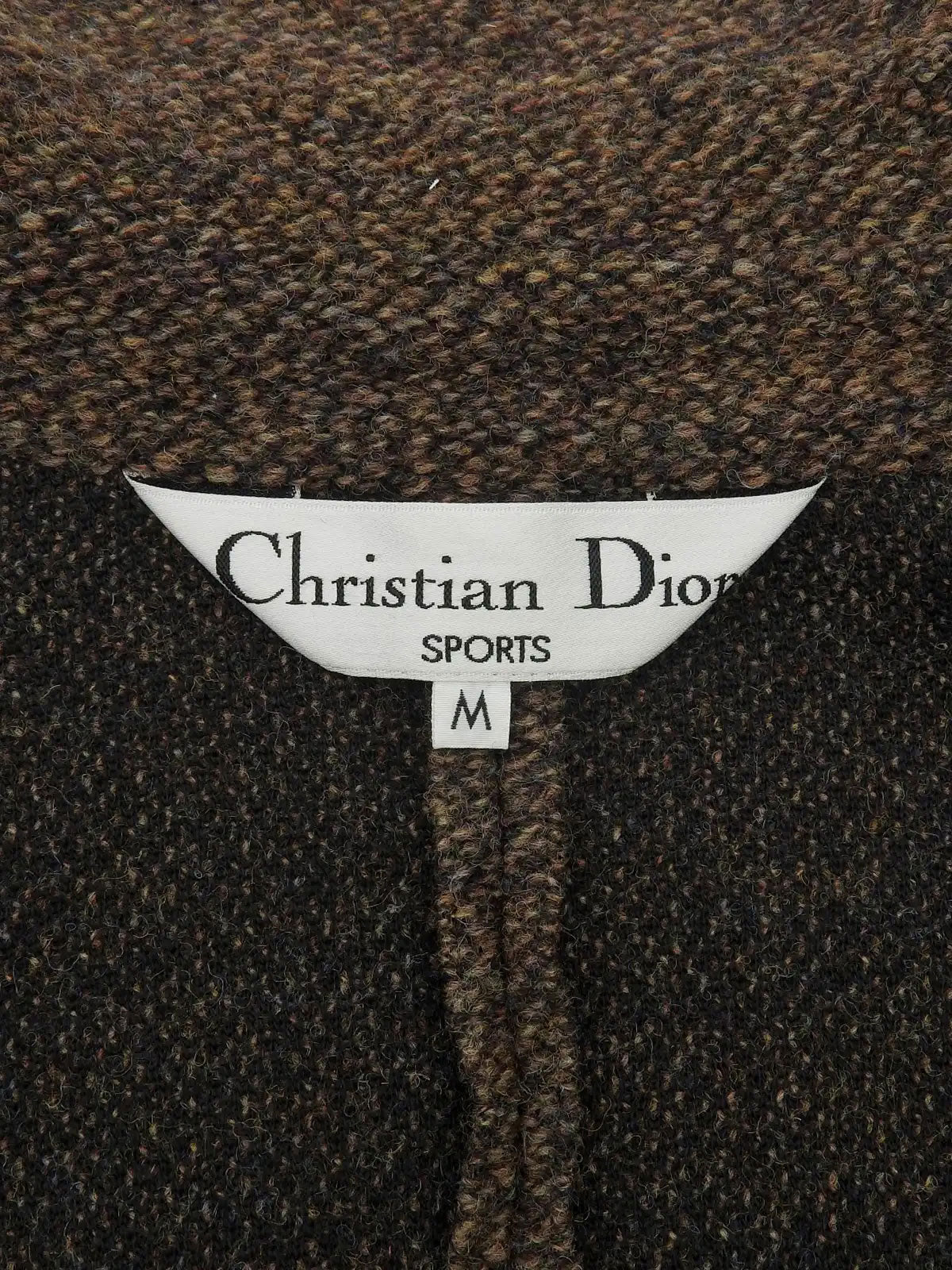 Wool logo button trim jacket in brown/multi