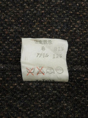 棕色/多色羊毛徽标纽扣饰边夹克