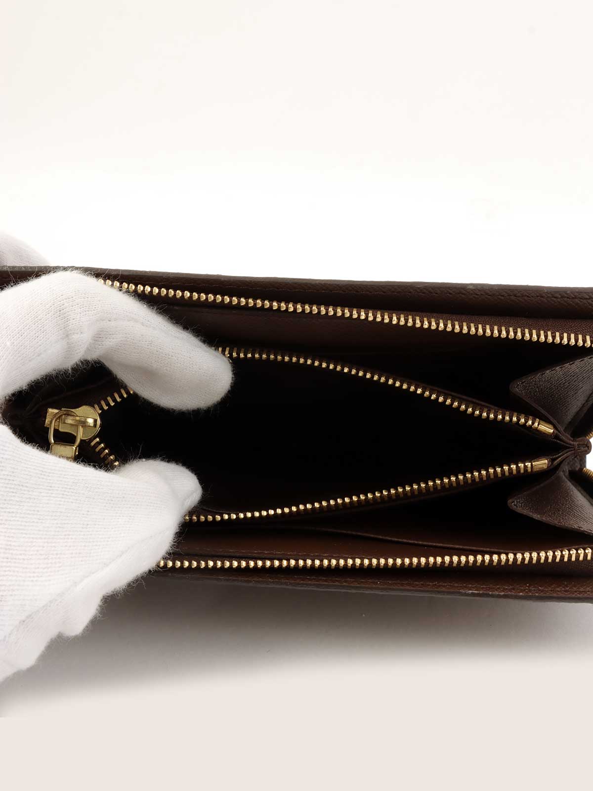 2003年製　キャンバスダミエロングウォレット　ブラウン