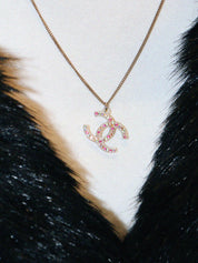 2004年製 ラインストーンCCマーククリアネックレス ゴールド/マルチ