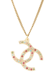 2004年製 ラインストーンCCマーククリアネックレス ゴールド/マルチ