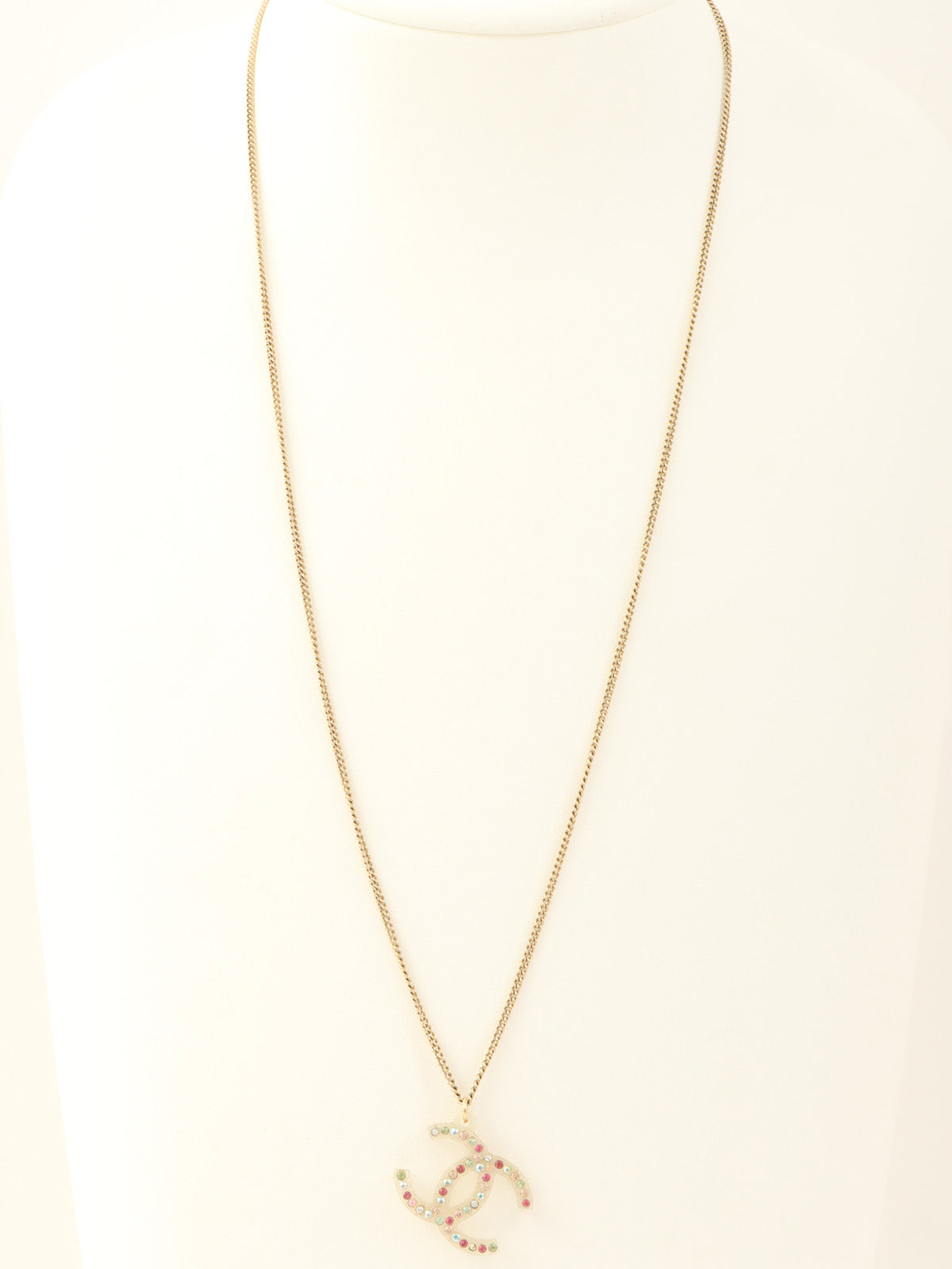 2004年製 ラインストーンCCマーククリアネックレス ゴールド/マルチ