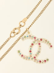 2004年製 ラインストーンCCマーククリアネックレス ゴールド/マルチ