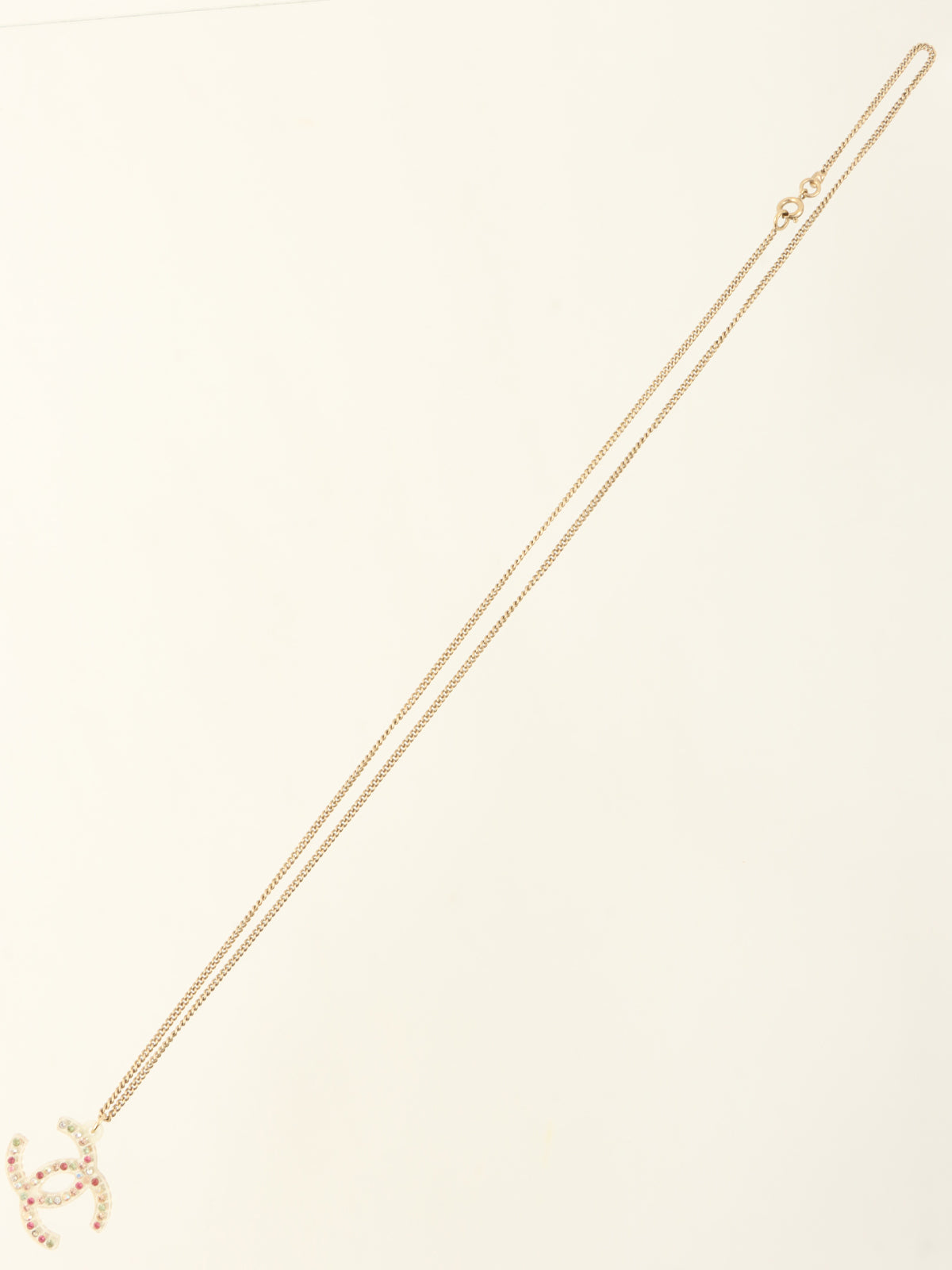 2004年製 ラインストーンCCマーククリアネックレス ゴールド/マルチ