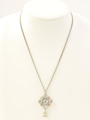 2012年镶钻钻石图案CC标志摇摆项链 银色/香槟色