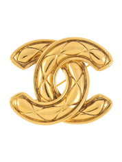 マトラッセステッチCCマークブローチ　ゴールド
