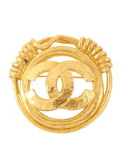 1994 Round Cutout CC Mark Brooch Gold