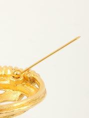 1994 Round Cutout CC Mark Brooch Gold