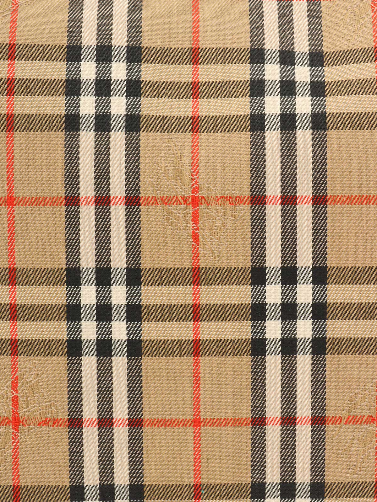 ノバチェックロゴクラッチバッグ　ベージュ/ダークブラウン