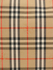 ノバチェックロゴクラッチバッグ　ベージュ/ダークブラウン