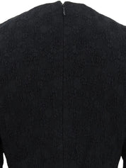 Design Pattern Long Sleeve Dress in Black