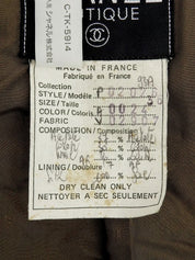 1993 Tweed CC Mark Button Collarless Jacket Brown