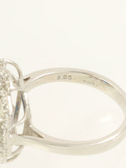 プラチナサファイアダイヤモンドデザインリング シルバー/ブルー