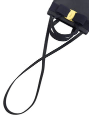 Lizard Embossed Vara Ribbon 2-Way Bag, Navy