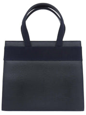 Lizard Embossed Vara Ribbon 2-Way Bag, Navy