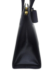 Lizard Embossed Vara Ribbon 2-Way Bag, Navy