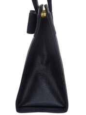 Lizard Embossed Vara Ribbon 2-Way Bag, Navy
