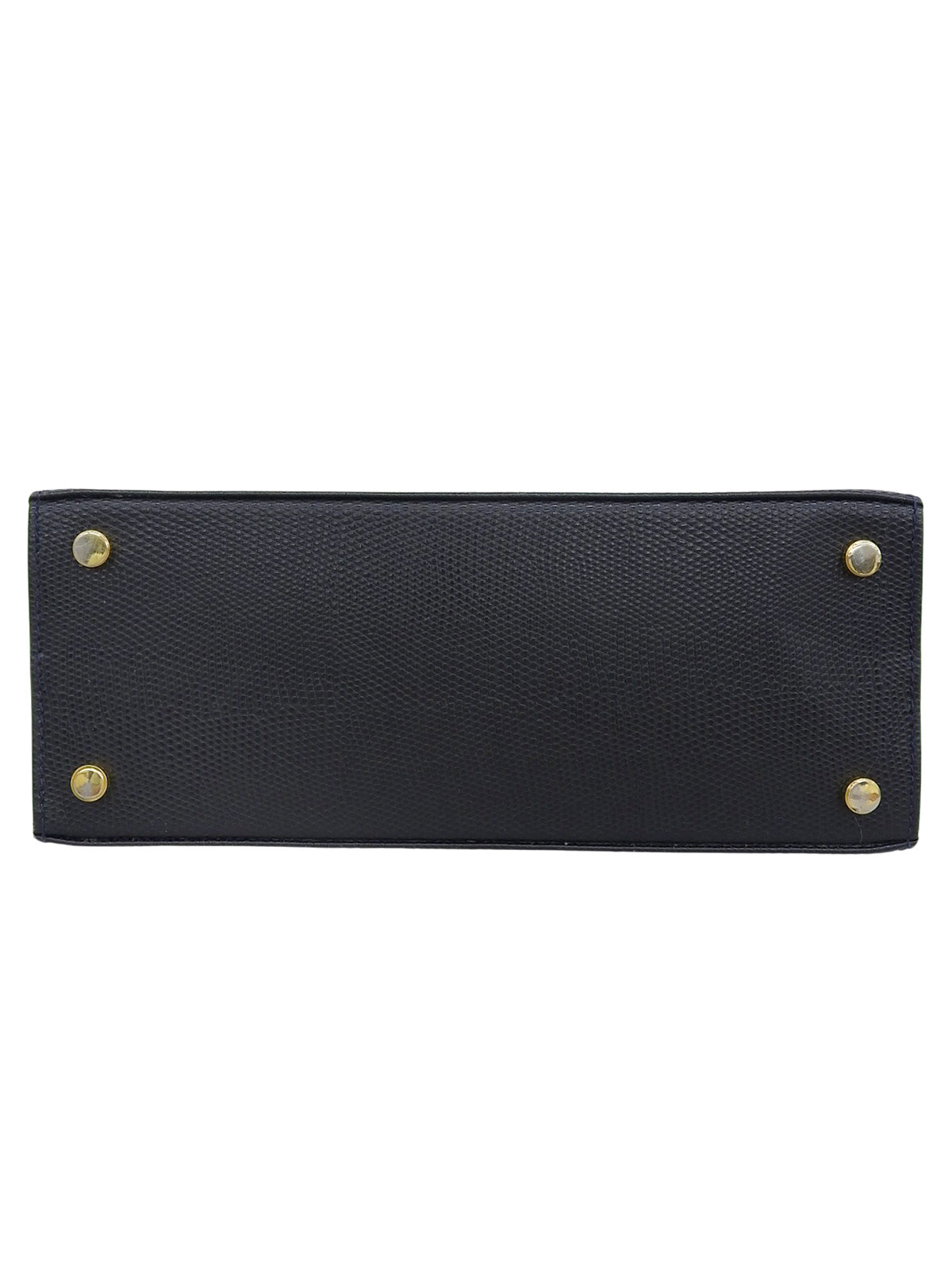 Lizard Embossed Vara Ribbon 2-Way Bag, Navy