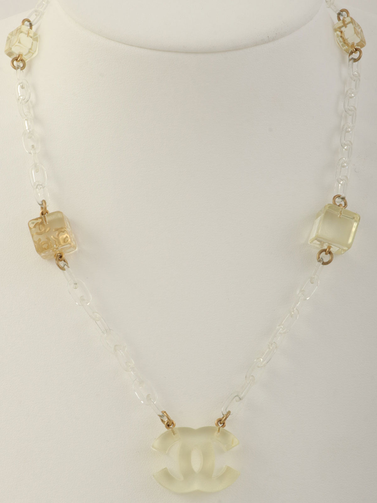 2001年製 キューブCCマークネックレス クリア/ゴールド