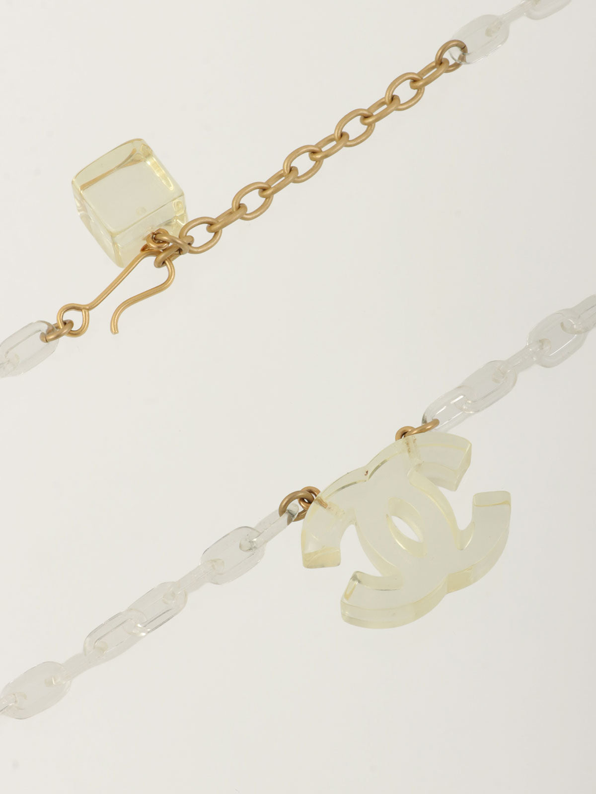 2001年製 キューブCCマークネックレス クリア/ゴールド