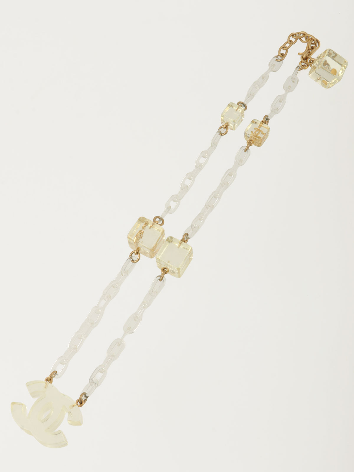 2001年製 キューブCCマークネックレス クリア/ゴールド