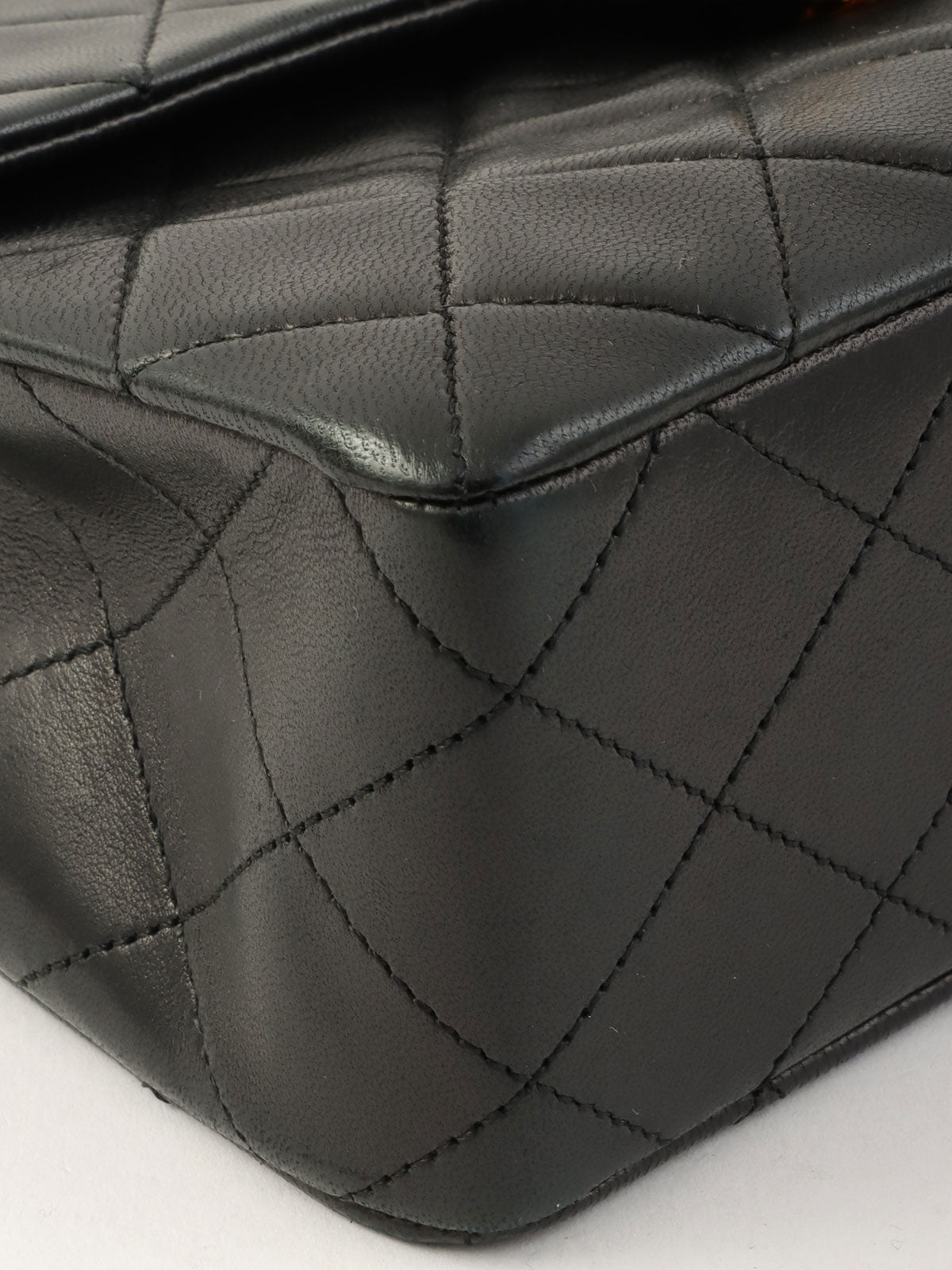 1990's Square Classic Flap Chain Bag, Black