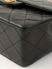 1990's Square Classic Flap Chain Bag, Black