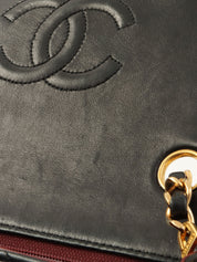 1990's Square Classic Flap Chain Bag, Black