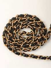 1990's Square Classic Flap Chain Bag, Black