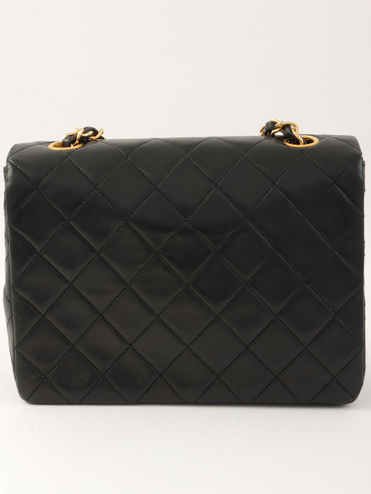 1990's Square Classic Flap Chain Bag, Black