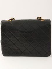 1990's Square Classic Flap Chain Bag, Black