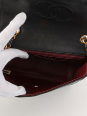 1990's Square Classic Flap Chain Bag, Black