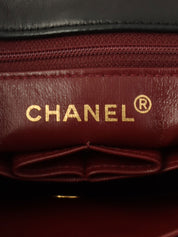 1990's Square Classic Flap Chain Bag, Black