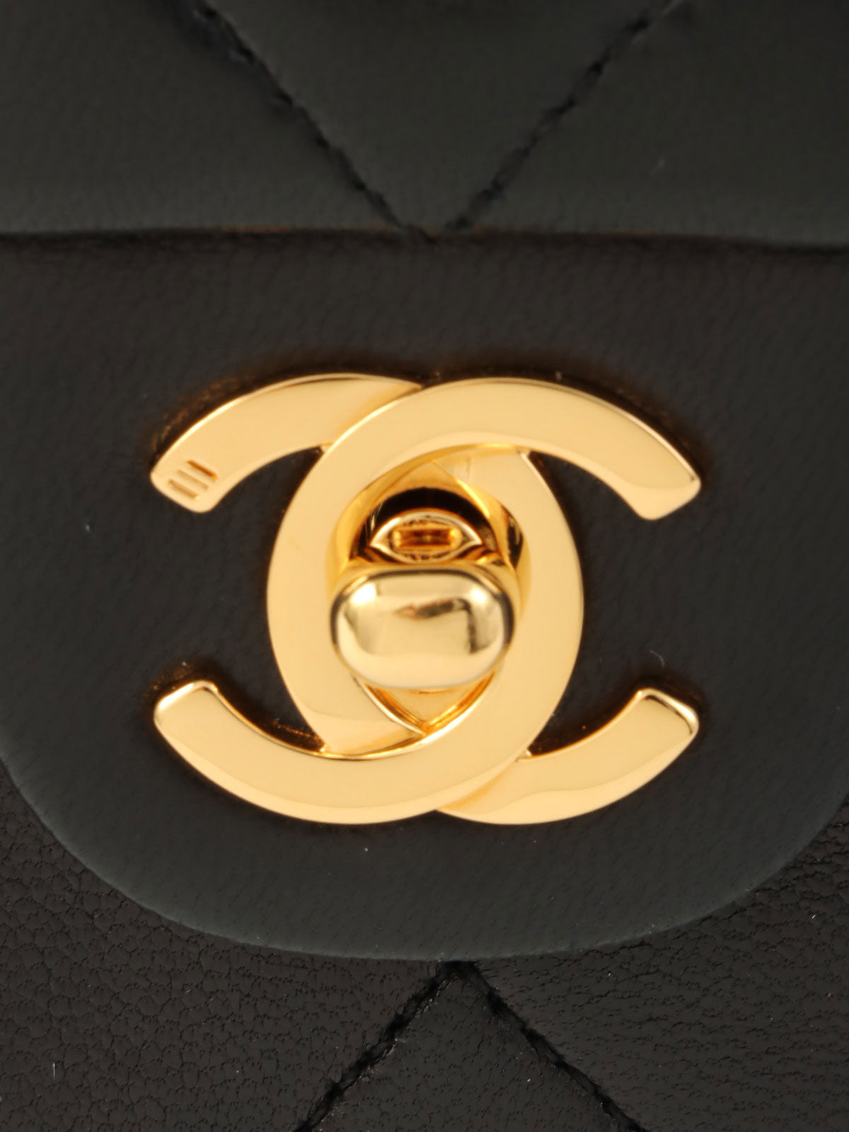 1990's Square Classic Flap Chain Bag, Black