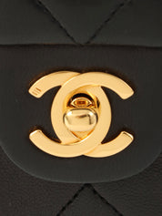 1990's Square Classic Flap Chain Bag, Black