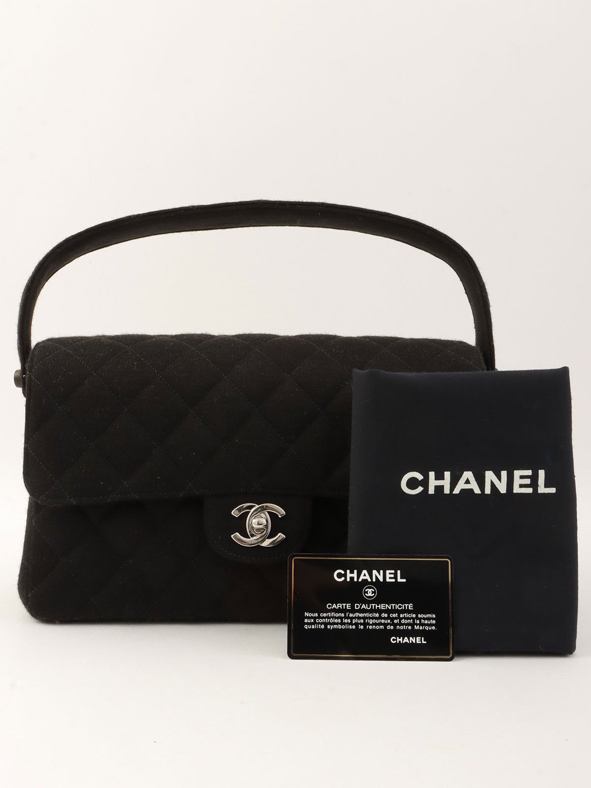 1997年頃製 コットンダブルフェイスCCターンロックハンドバッグ ブラック