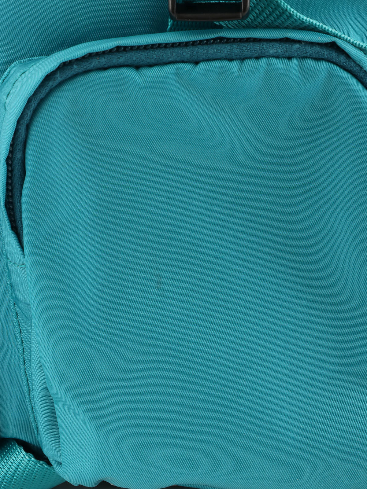 Nylon logo plate backpack in turquoise blue
