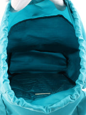 Nylon logo plate backpack in turquoise blue
