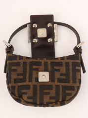 FF Zucca Pattern Mini Mamma Baguette Brown