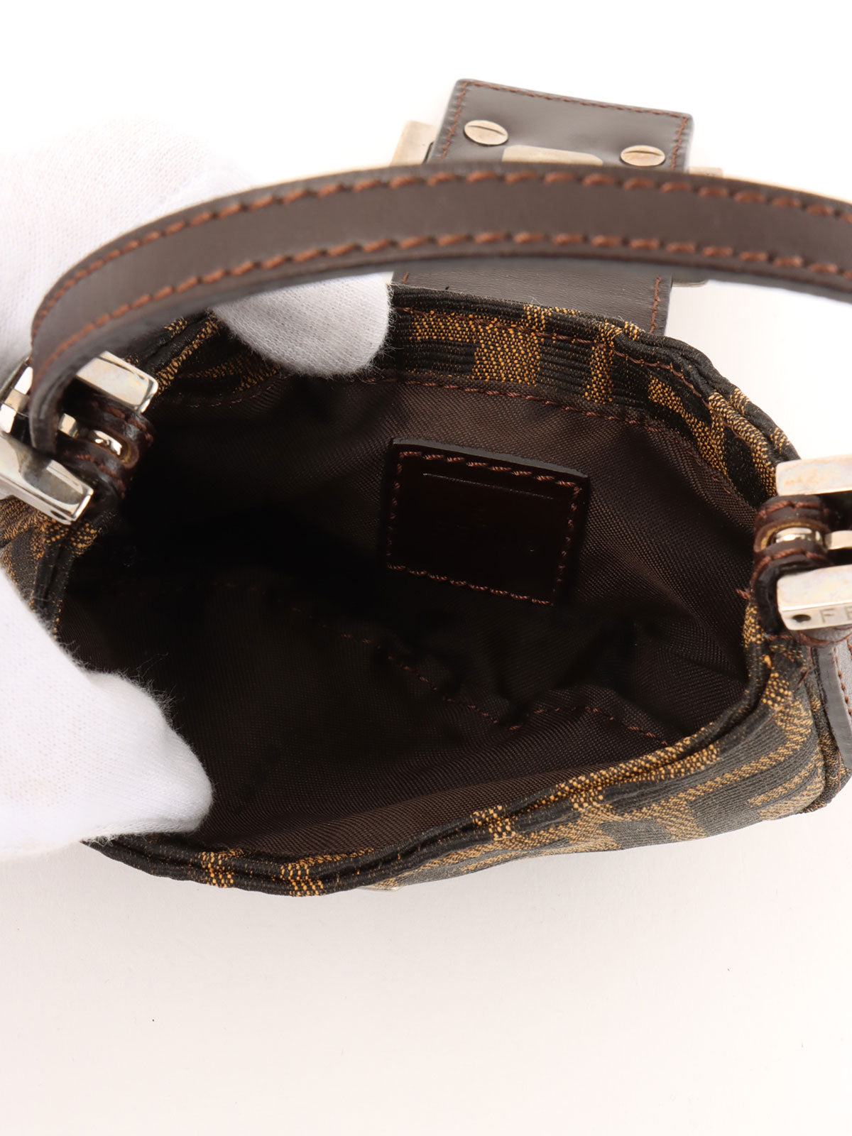 FF Zucca Pattern Mini Mamma Baguette Brown