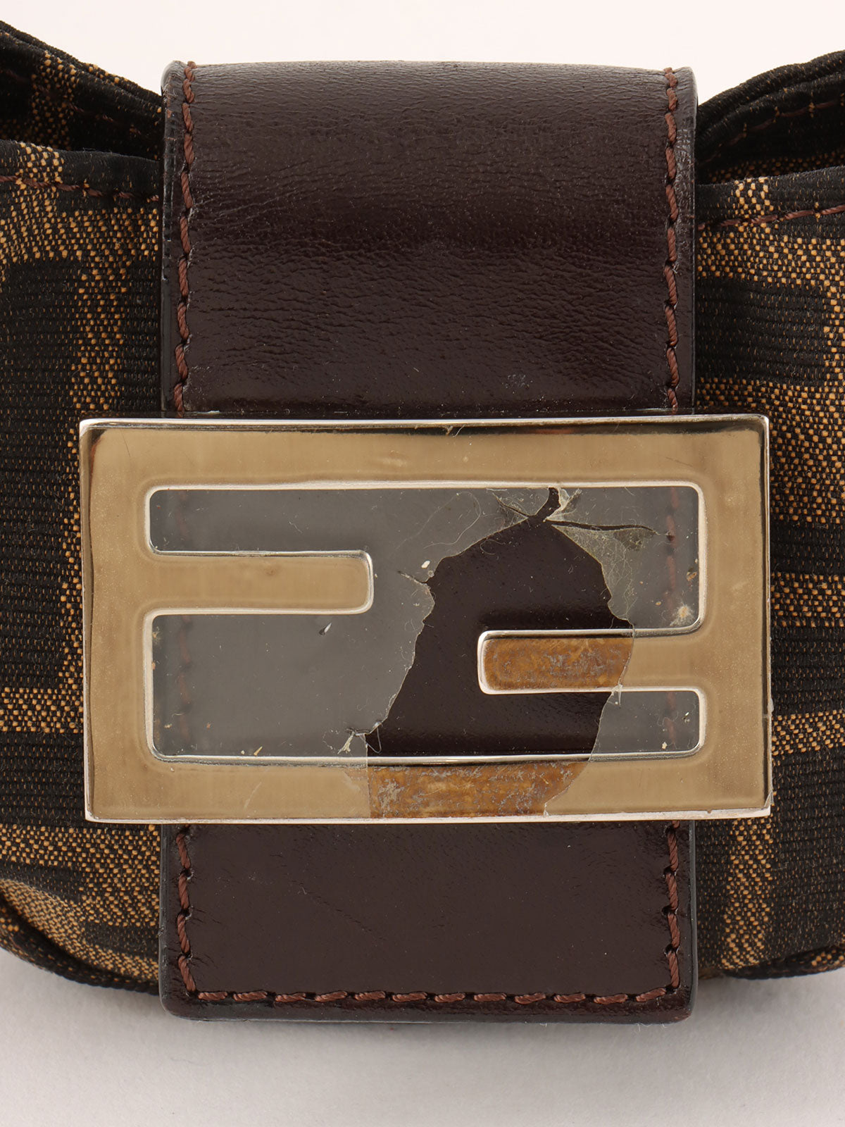 FF Zucca Pattern Mini Mamma Baguette Brown
