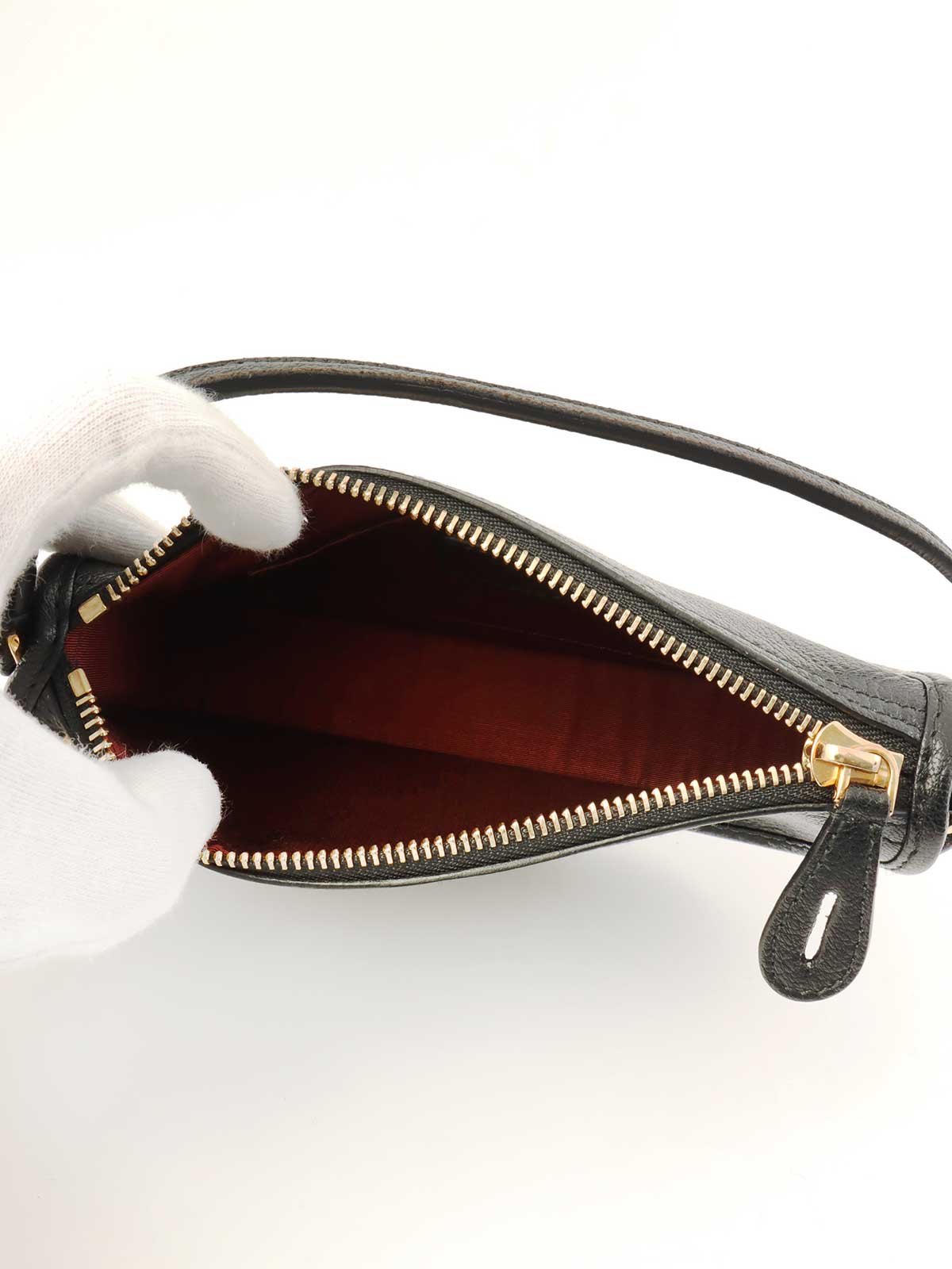 ロゴエンボスミニハンドバッグ ブラック