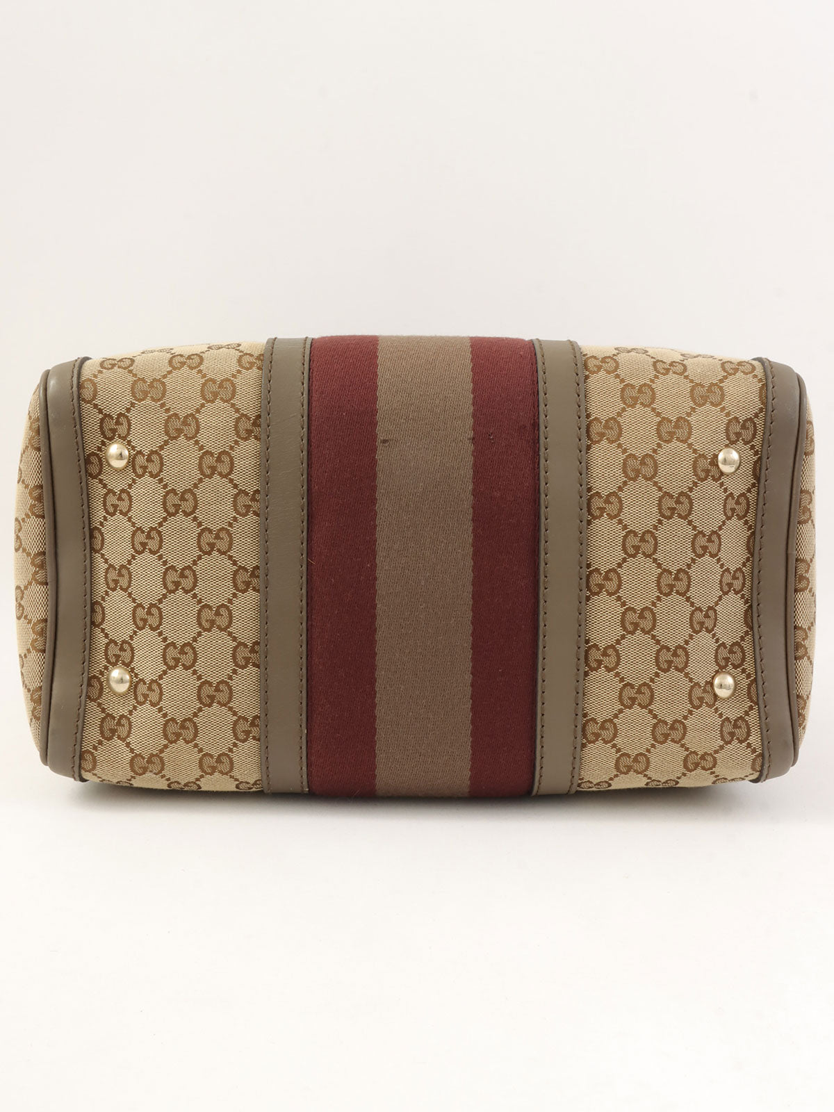 GG 图案雪莉酒红帆布波士顿包