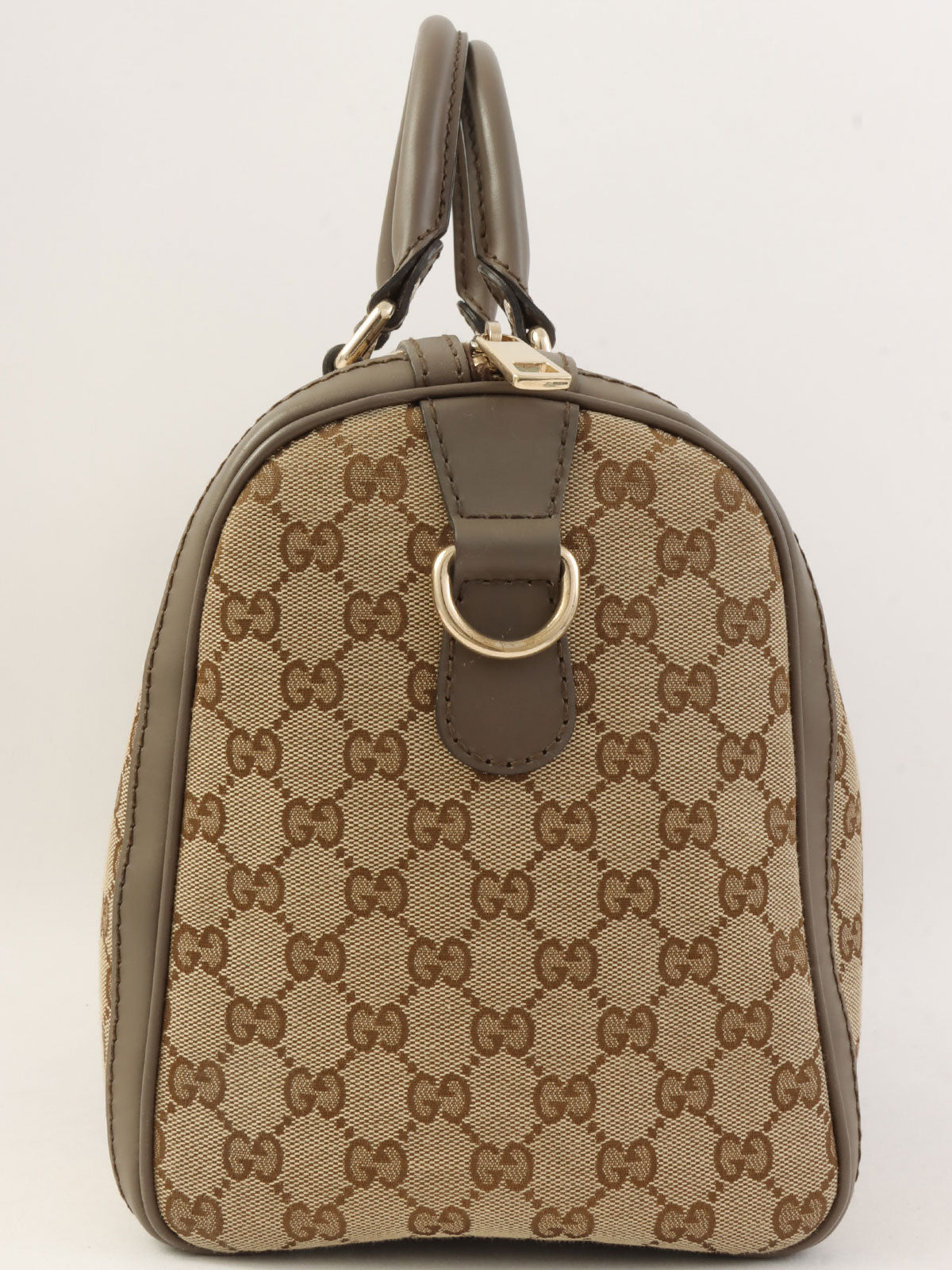 GG 图案雪莉酒红帆布波士顿包