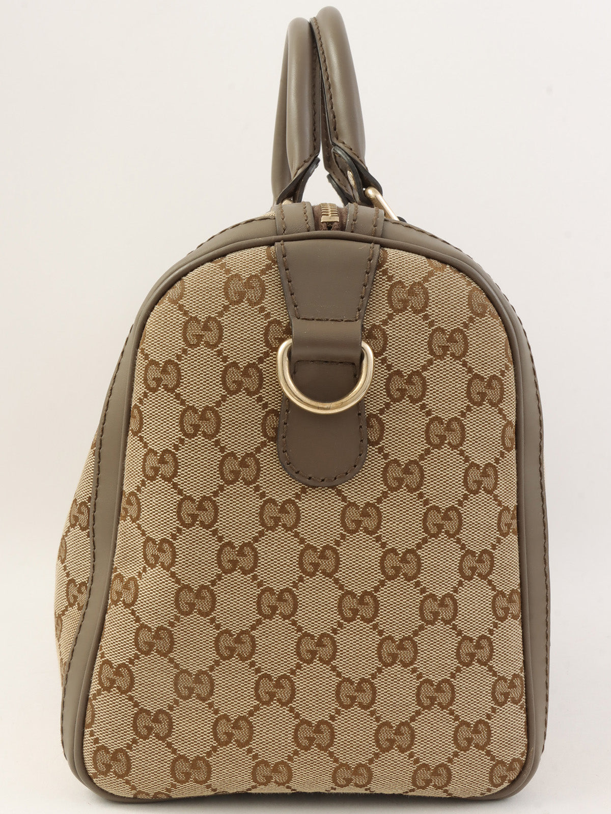 GG 图案雪莉酒红帆布波士顿包