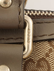 Canvas GG Pattern Sherry Line Boston Bag in Beige/Brown/Bordeaux