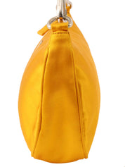 Nylon logo plate handbag in yellow